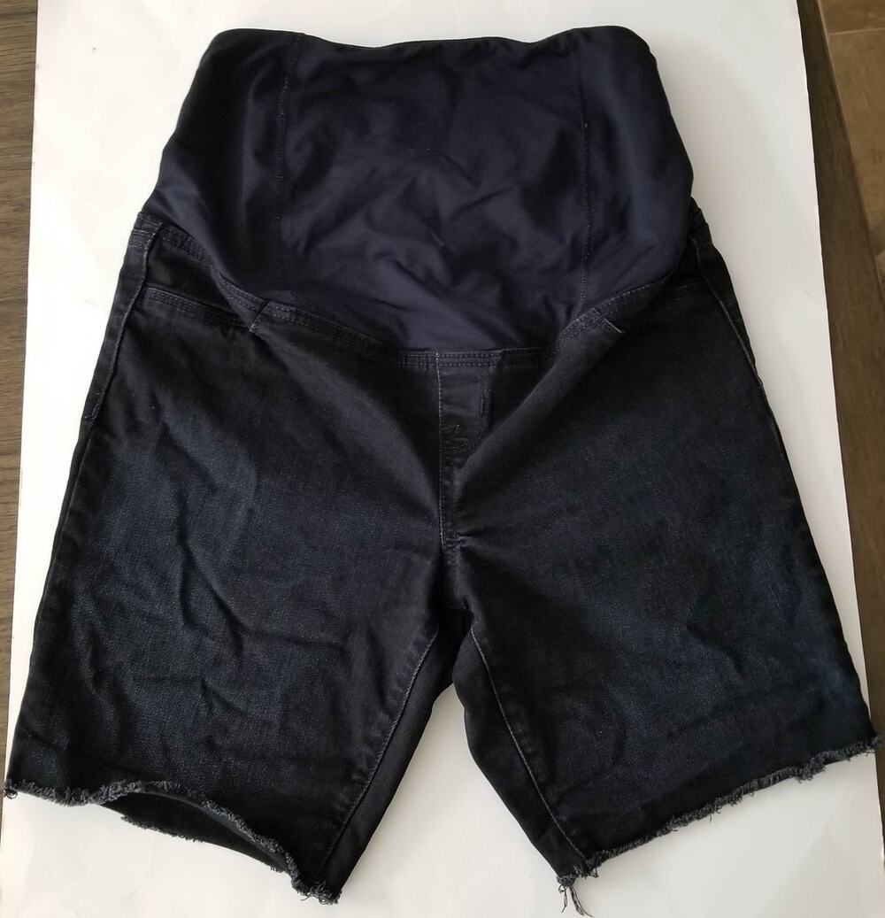Isabel Maternity by Ingrid & Isabel Bermuda Jean Shorts Black Size 10